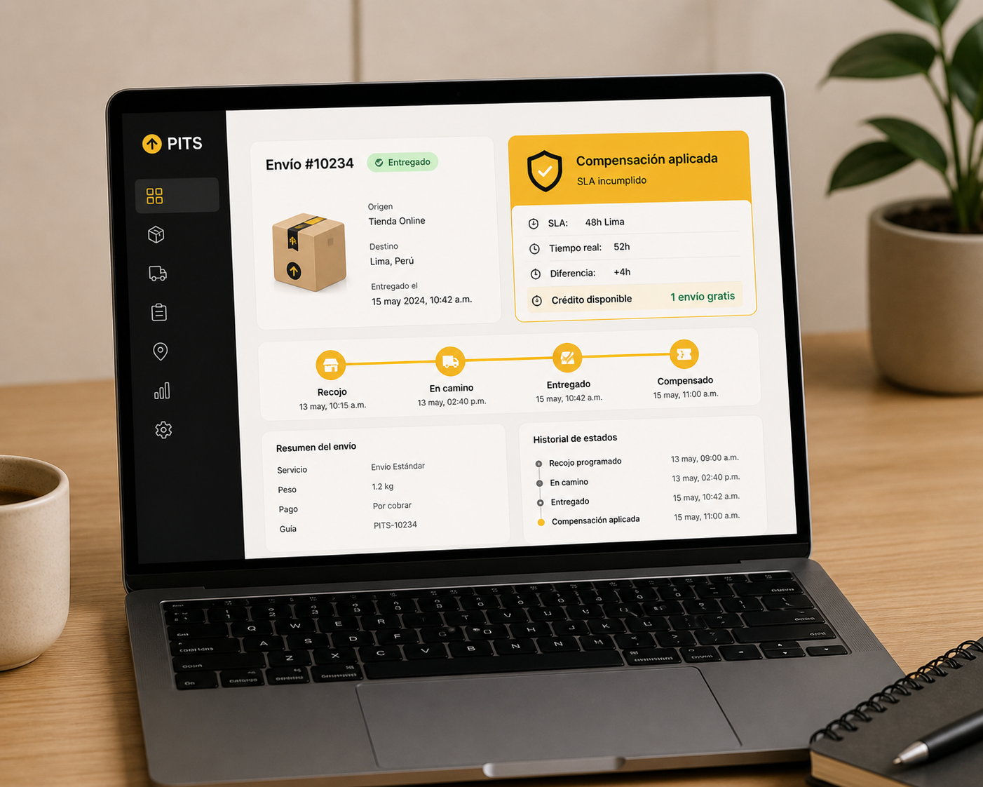 captura dashboard · orden generada automáticamente
